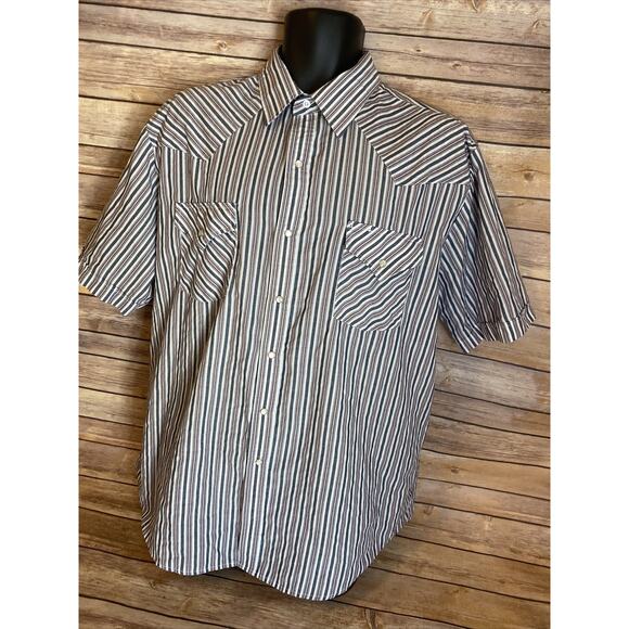 Plains Western Wear Men’s XL Pearl Snap Short Sleeve Western Cowboy Shirt - Picture 6 of 9